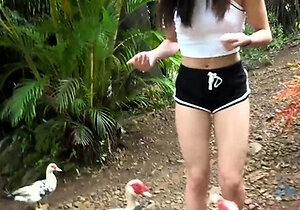 Cute dutch teens fingering outdoors