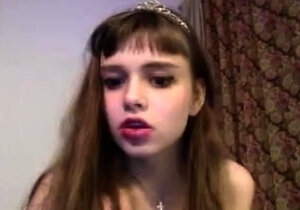 Horny amateur web cam teen girl takes a toy deep inside