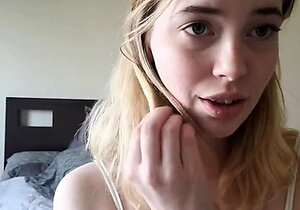 Inocent teen makes fun of small cock