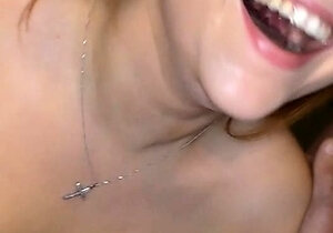 Amateur brunette teen blowjob and cumshot