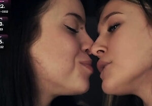 lesbian tongue spit kiss