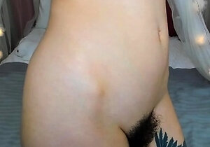 Cute curly brunette solo webcam masturbation