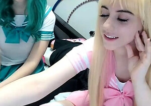 Very Hot Amateur French Teen couple tit fuck on Webcam