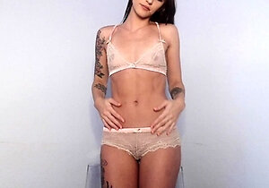 Small tit brunette teen fucks a big cock