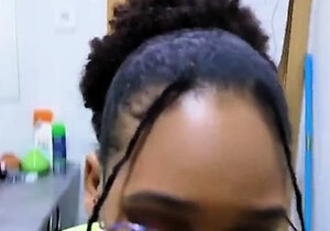 Fucking a gorgeous teen ebony latina in the bathroom -