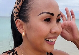 Nasty Thai MILF masturbating and sucking