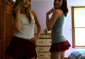 Brooke and Vikki - TWINS SchoolGirl Jerk Off Encouragement