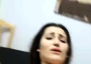 Hot teen brunette fucked hardcore to intense orgasm